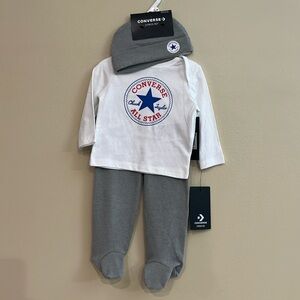 Converse 3-Piece Set Pants, Long Sleeve and Beanie Size 6Months